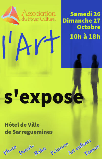 exposition d'art le samedi 26 et dimanche 27 octobre 2024