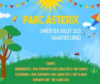 SORTIE AU PARC ASTÉRIX - samedi 1 er juillet 2023 (Quartier libre)
